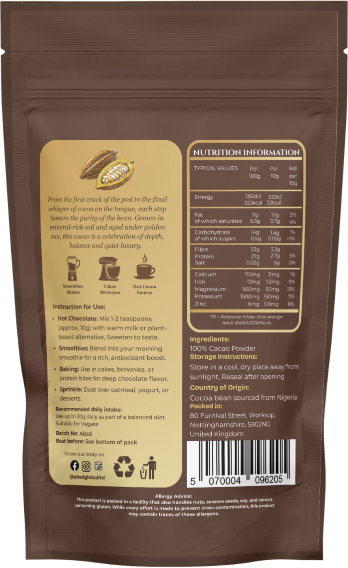 Cocoa Powder 100% -unsweetened